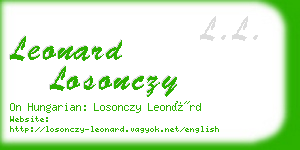 leonard losonczy business card